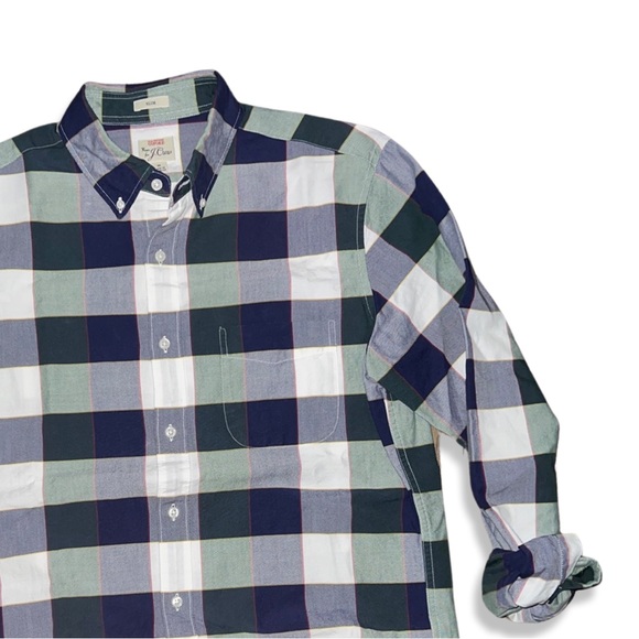J. Crew Men’s Slim All Cotton Oxford Shirt Buffalo Check - Picture 5 of 13